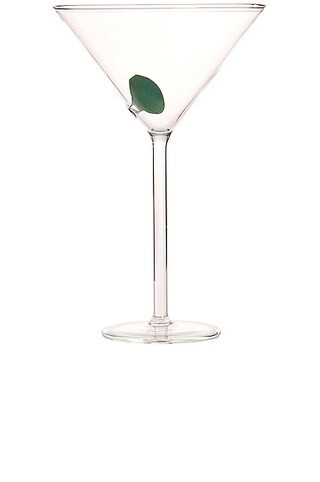 Maison Balzac Martini Glass in Clear & Opaque Olive | FWRD | FWRD 