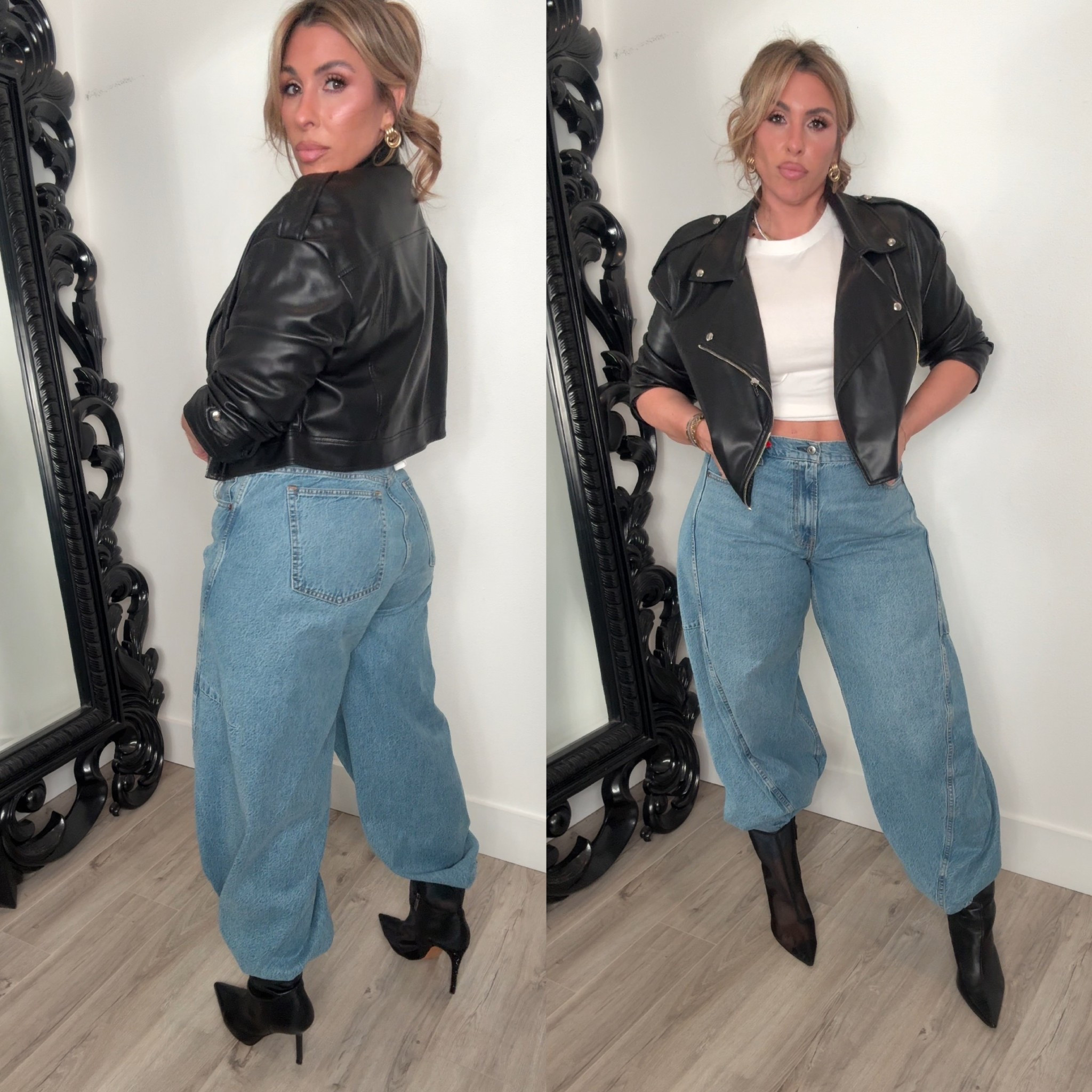 
Midsize OOTD

abercrombie jeans in the curve love 32L (I sized up) 
this jacket is sold out linked similar jackets 
linked similar boots 
white tee size L (tied up in back) 

#LTKootd
#LTKMidsize #LTKootd #LTKgrwm

#LTKMidsize #LTKootd