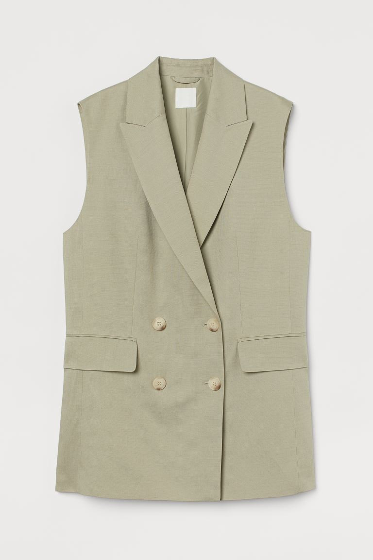 Sleeveless linen-blend jacket | H&M (UK, MY, IN, SG, PH, TW, HK)