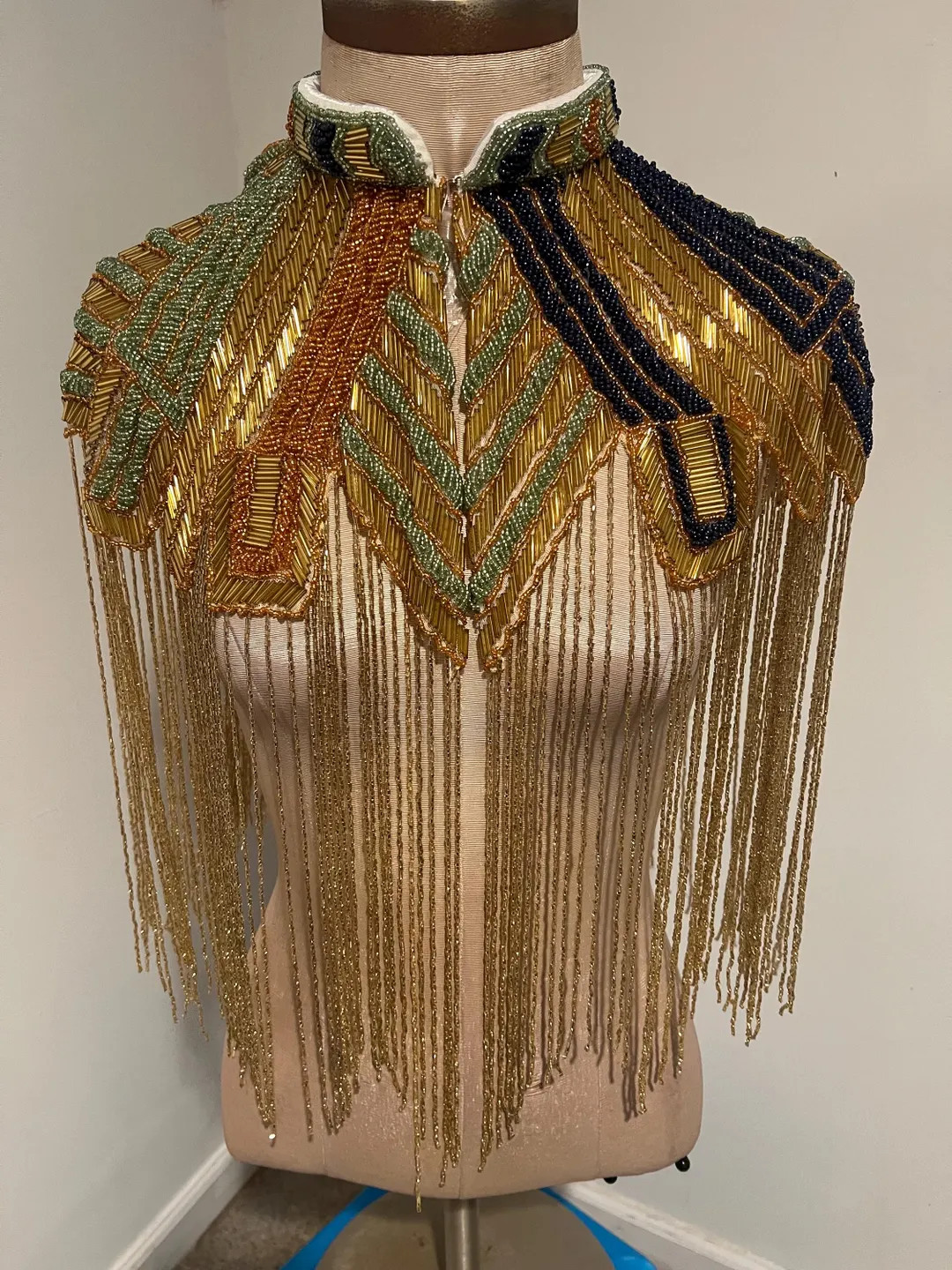 Beaded Sequin Fringe Collar Embroidery Applique, Bridal Shawl | Etsy (US)