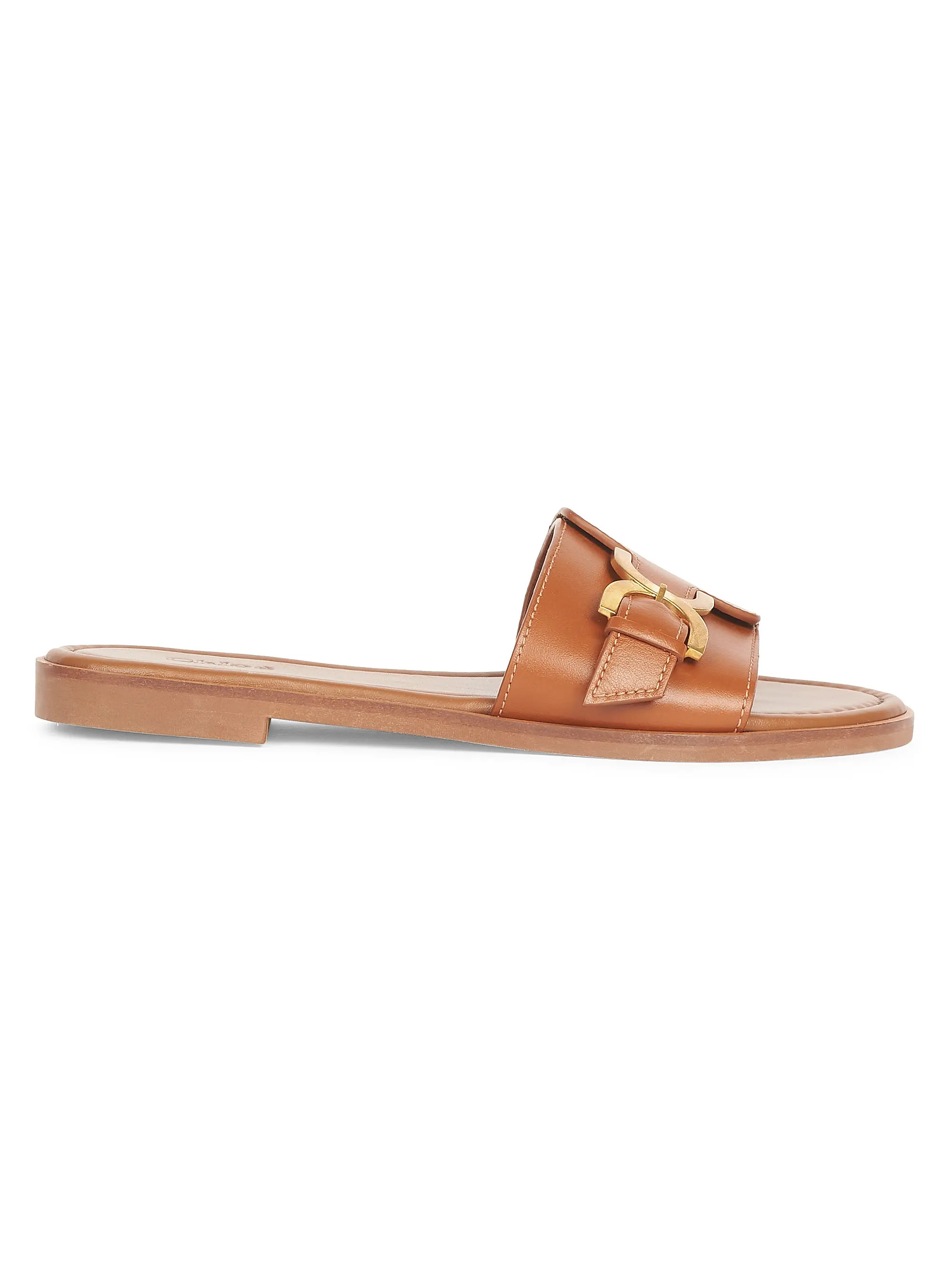 Marcie Leather Slides | Saks Fifth Avenue