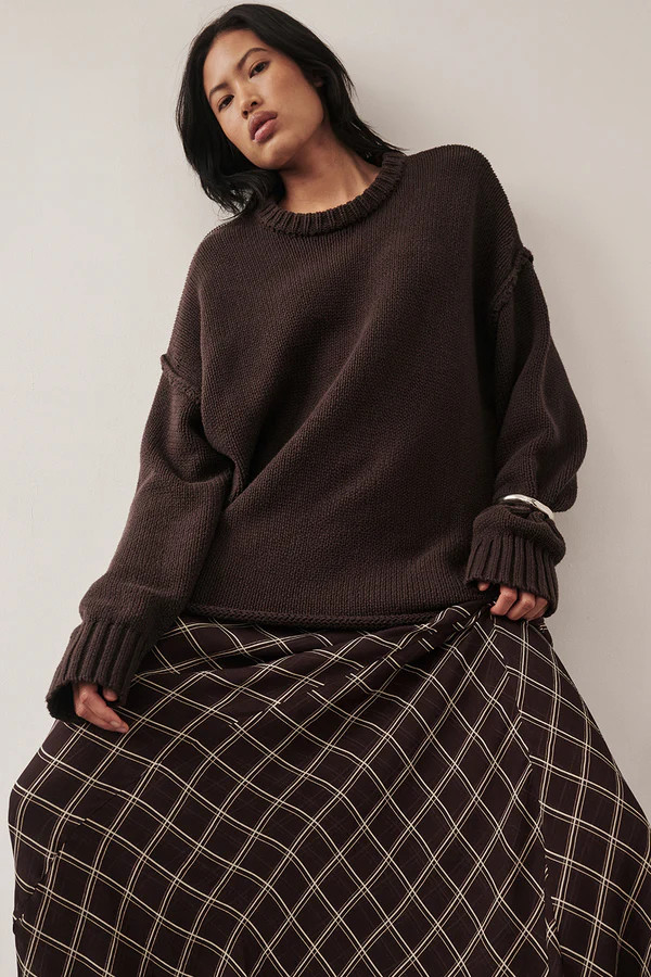 ROY CHOC OVERSIZED LONGLINE KNIT JUMPER | DISSH