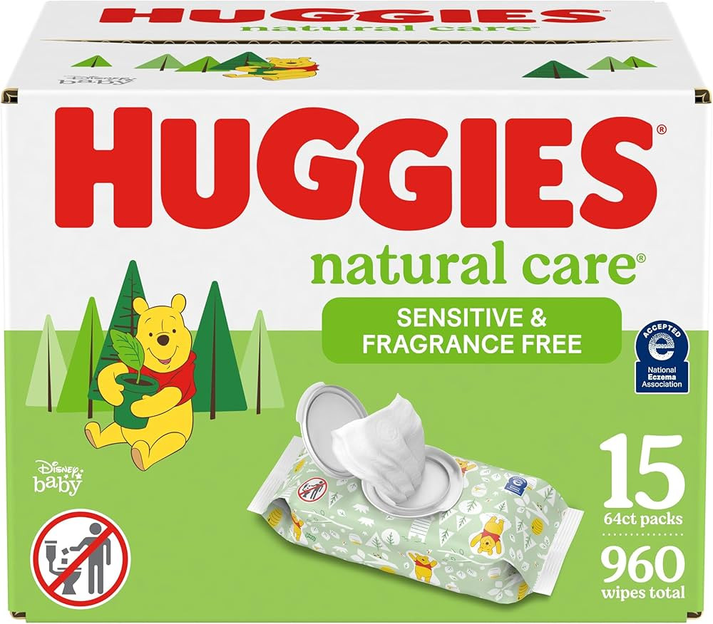 Huggies Natural Care Sensitive Baby Wipes, Unscented, Hypoallergenic, 99% Purified Water, 15 Flip... | Amazon (US)