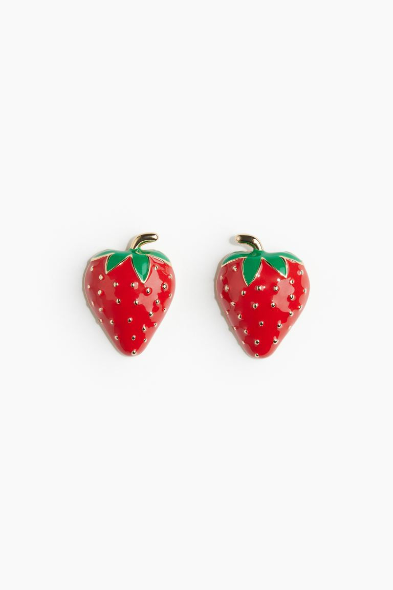 Strawberry-shaped Earrings - Red/strawberries - Ladies | H&M US | H&M (US + CA)