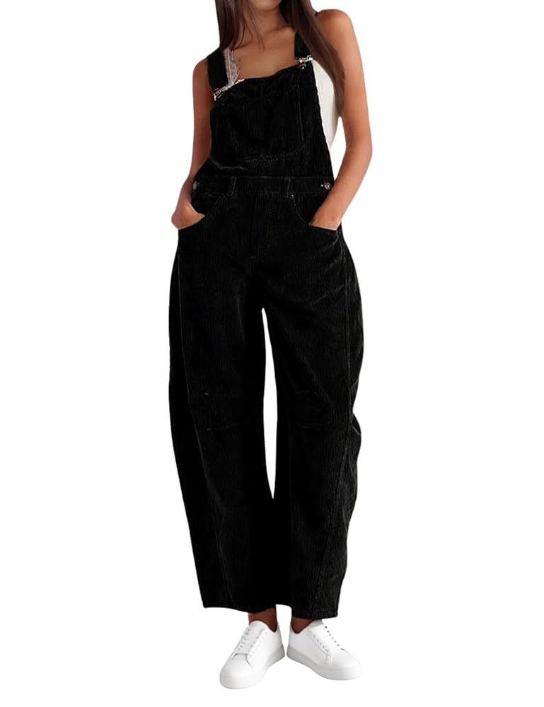 AMEBELLE Corduroy Overalls for Women Barrel Wide Leg Bib Corduroy Pants Women Adjustable Romper J... | Amazon (US)