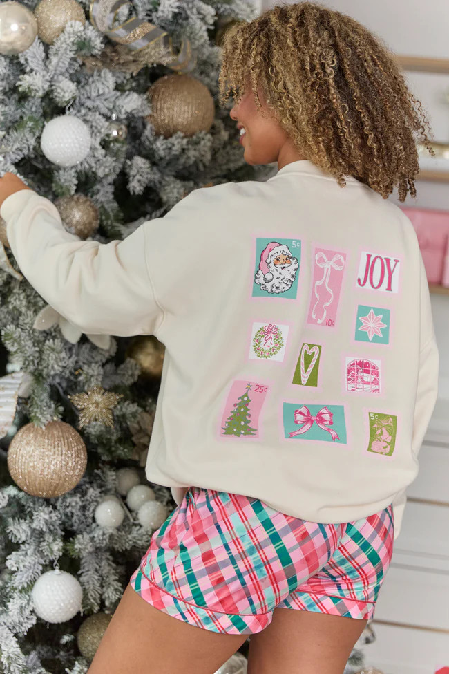Dear Santa Cream Graphic Sweatshirt SALE | Pink Lily