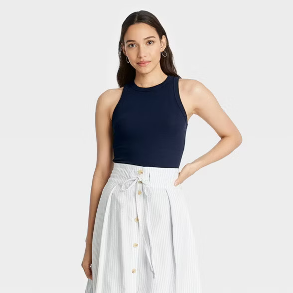Women's Slim Fit Rib Tank Top - A New Day™ | Target