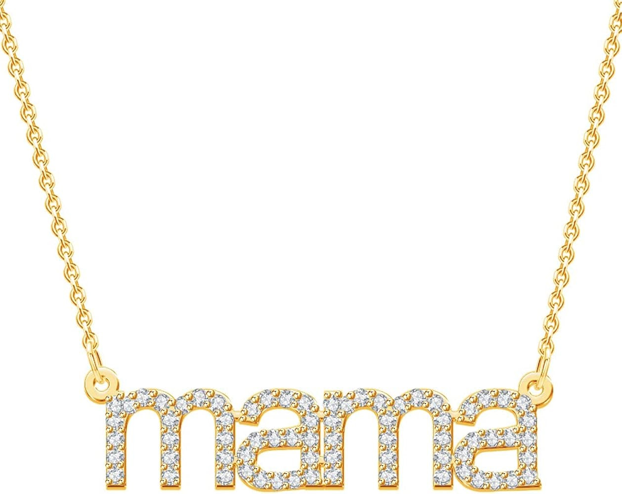 Yofair Mama Necklace Gifts for Mom 18K Gold Plated Mother Necklace from Daughter New Mom Birthday... | Amazon (US)