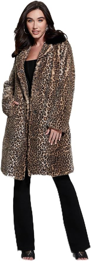 GUESS Petra Faux-Fur Leopard Coat | Amazon (US)