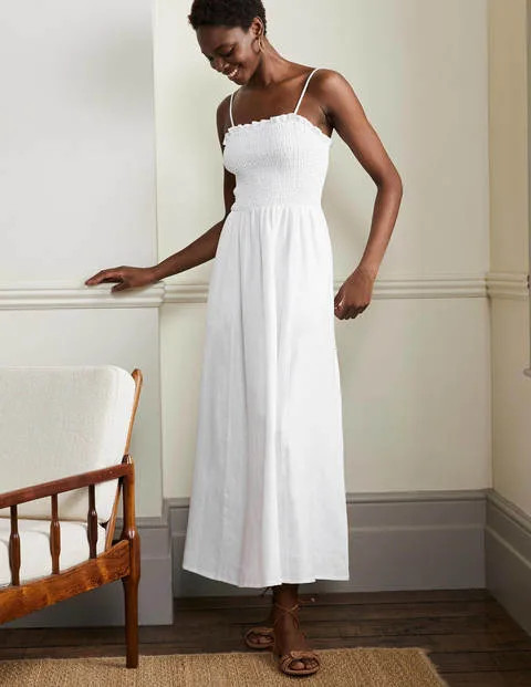 Strapless Linen Midi Dress | Boden (UK & IE)