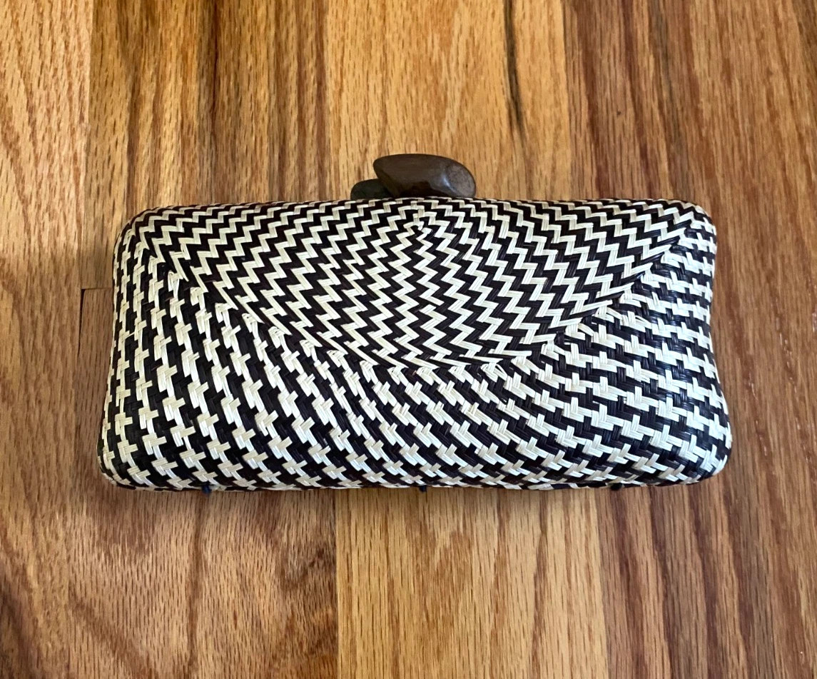 Kayu Women's Clutch Bag Natural Raffia Wood Closure | eBay | eBay US