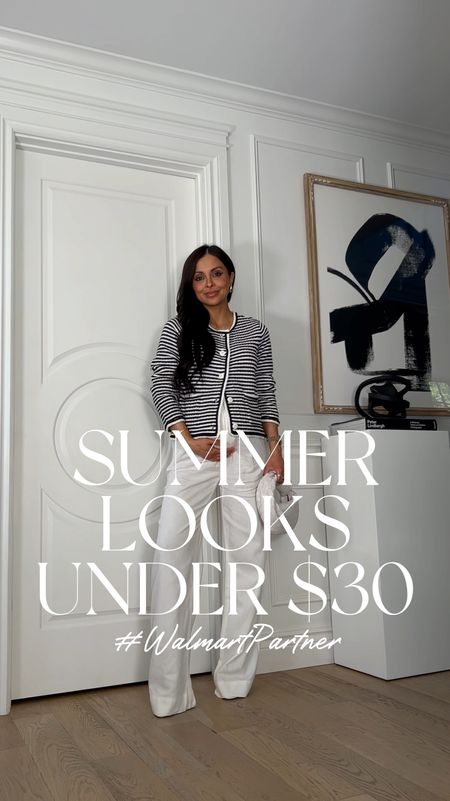 Summer outfits under $30! Bump-friendly summer outfit ideas  
Walmart linen trousers wearing a US 2
Striped cardigan wearing a small
Striped dress wearing an XS
Denim jacket wearing an XS
White linen cargo pants wearing an XS
@walmart @walmartfashion #WalmartPartner #WalmartFashion


#LTKBump #LTKFindsUnder50 #LTKFindsUnder100