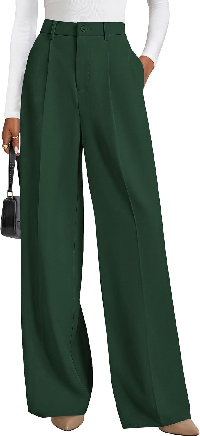 PRETTYGARDEN Women's Flowy Wide Leg Dress Pants | Amazon (US)