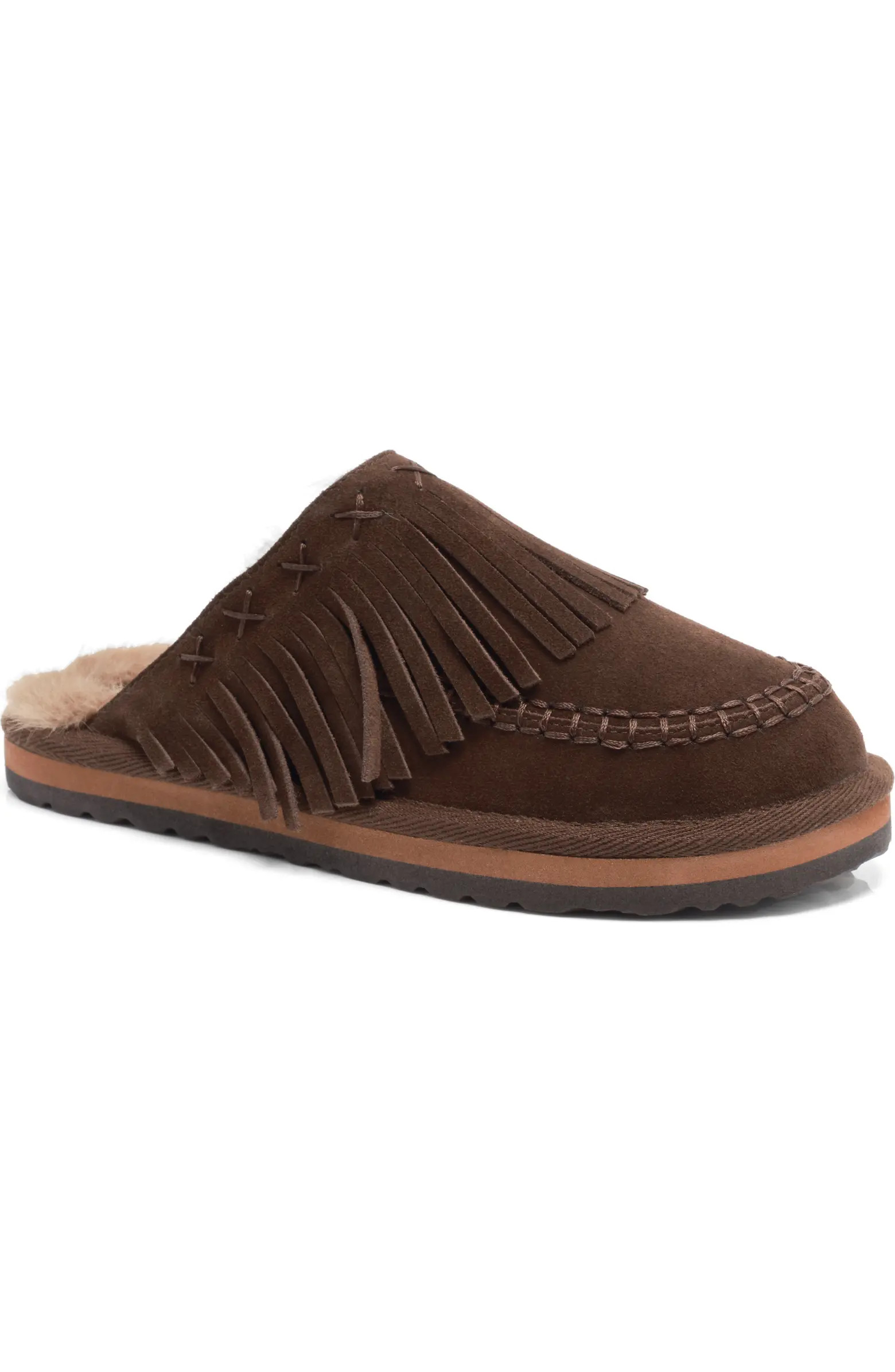 Fallon Fringe Faux Fur Mule Slipper (Women) | Nordstrom