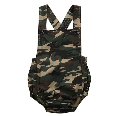Infant Baby Boy Girl Romper Coveralls Camouflage Bodysuit Jumpsuit Sleeveless Super Cute Outfits ... | Amazon (US)