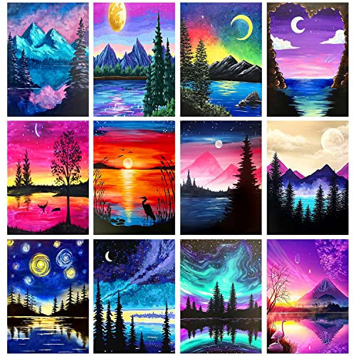 TINY FUN 12 Pack Diamond Painting Kits for Adults 5D Diamond Art Kit Paint by Number for Beginners, DIY Paint with Round Full Drill Diamonds Paintings Gem Art for Home Wall Decor Gift (12X16 Inch | Amazon (US)