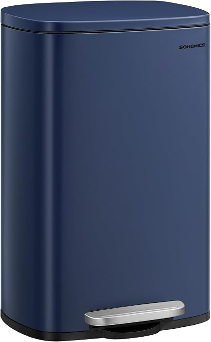 SONGMICS 13 Gallon (50 L) Trash Can, Stainless Steel Kitchen Garbage Can, Recycling or Waste Bin,... | Amazon (US)