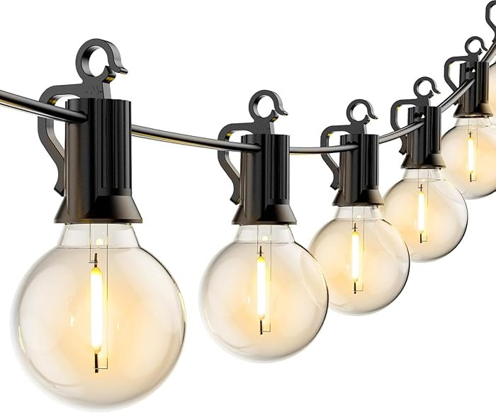 Brightown Led String Lights Outdoor 55Ft G40 Patio Lights with 52 Led Shatterproof Bulbs(2 Spare)... | Amazon (US)