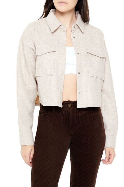 Boxy Cropped Shacket | Forever 21