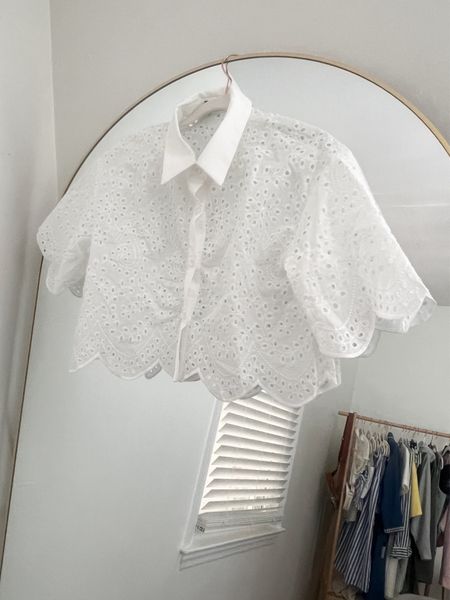 Cute crop eyelet blouse from Amazon! Affordable and perfect to wear all season long Summer outfit, summer style, Brandi Kimberly Style 

#LTKStyleTip #LTKSeasonal #LTKFindsUnder50
