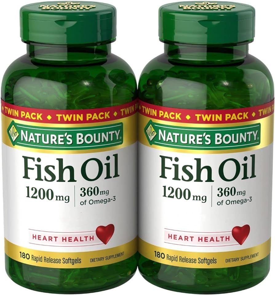 Nature's Bounty Fish Oil 1200 mg, Twin Pack, Supports Heart Health With Omega 3 EPA & DHA, 360 Ra... | Amazon (US)