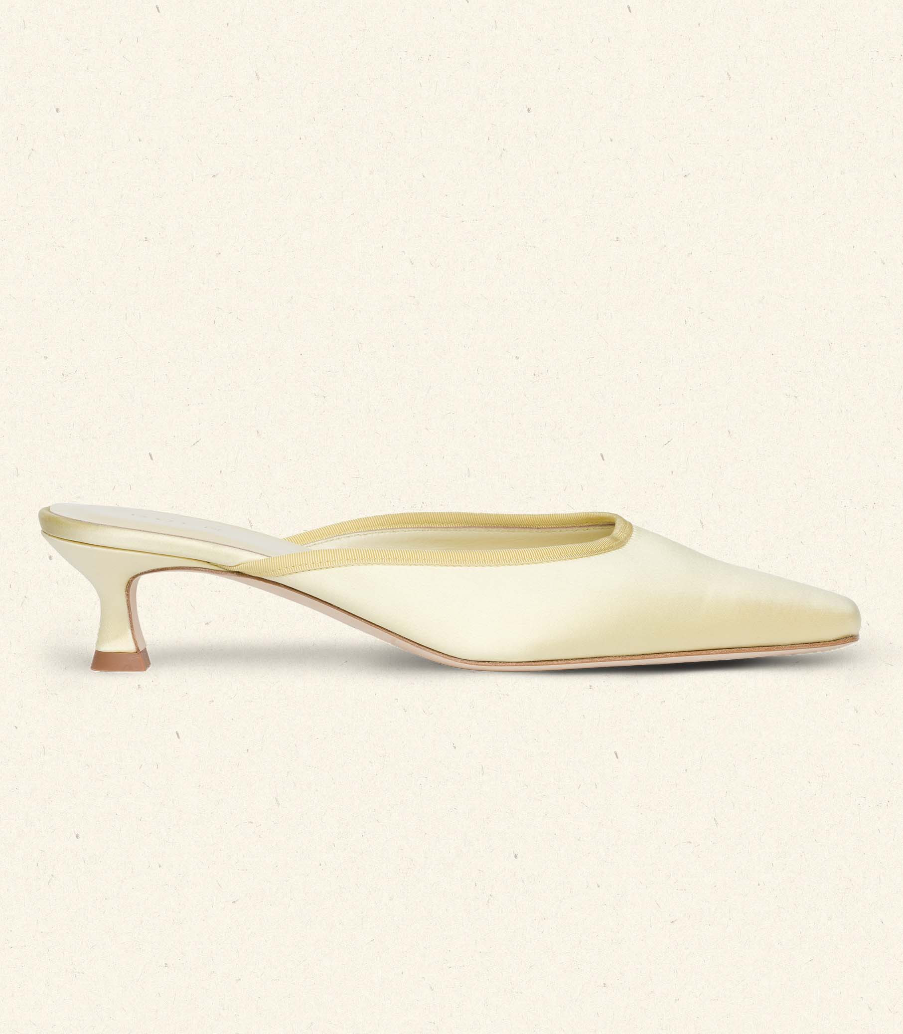Luma Heel - Lemon Satin | DÔEN | DOEN