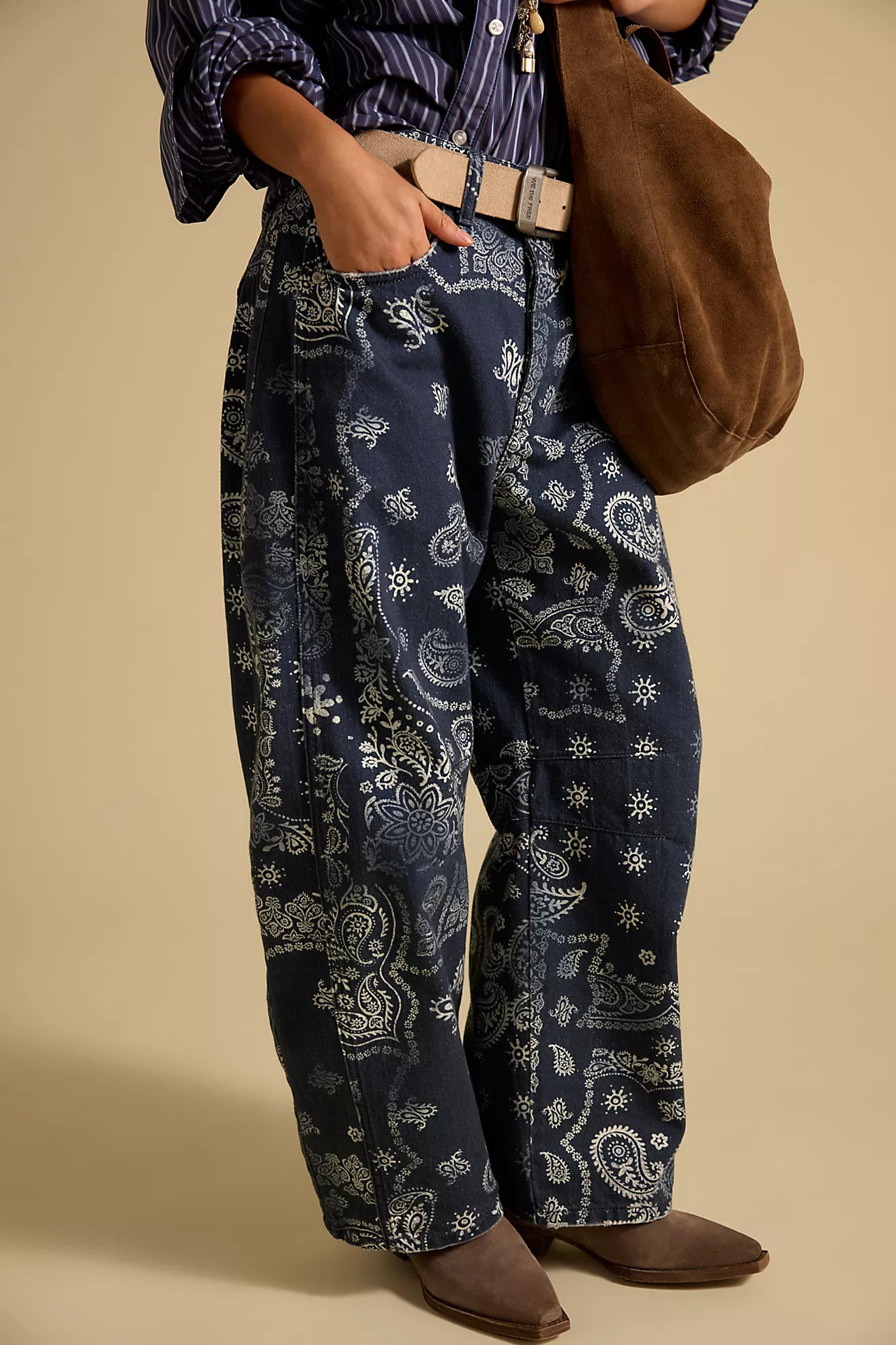 We The Free Good Luck Printed Barrel Jeans | Free People (Global - UK&FR Excluded)