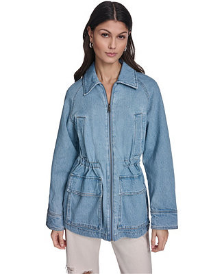 Women's Cinch Waist Cotton Barn Jacket | Macy's