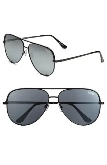 Women's Quay Australia X Desi Perkins 'High Key' 62Mm Aviator Sunglasses - Black/ Silver Mirror | Nordstrom