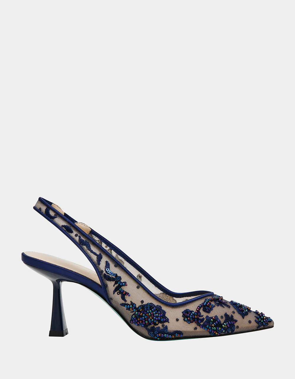 NIKKI NAVY Slingback Pointed Toe Heel | Women's Heels | Betsey Johnson