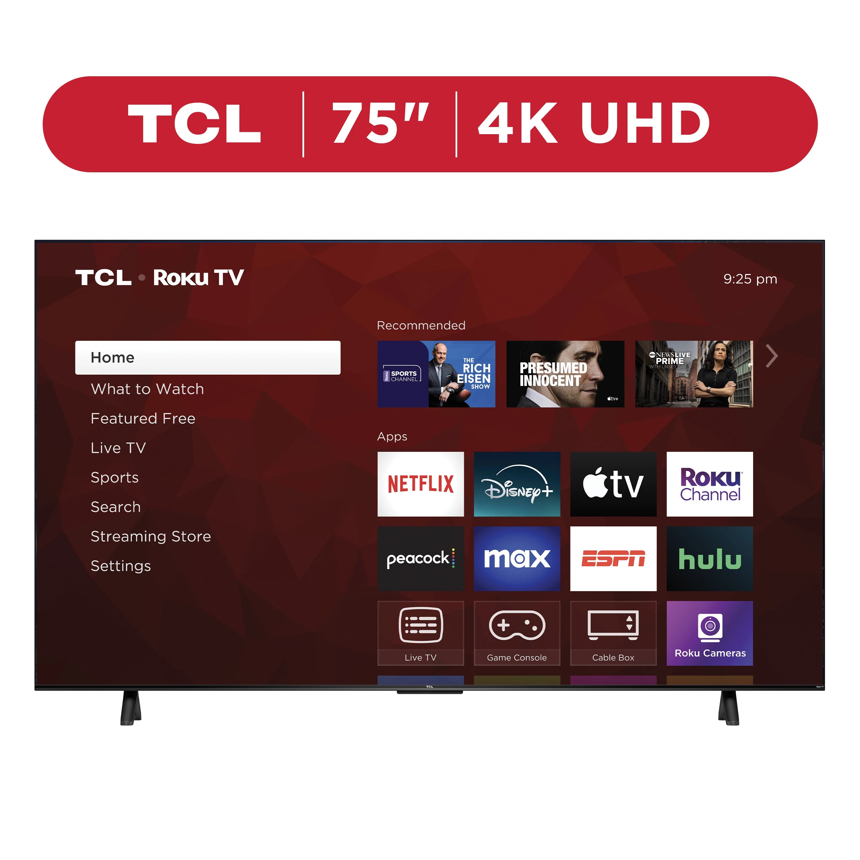 TCL 75” Class S4 (75S41BR) 4K UHD HDR LED Smart TV with Roku TV (NEW 2024) | Walmart (US)