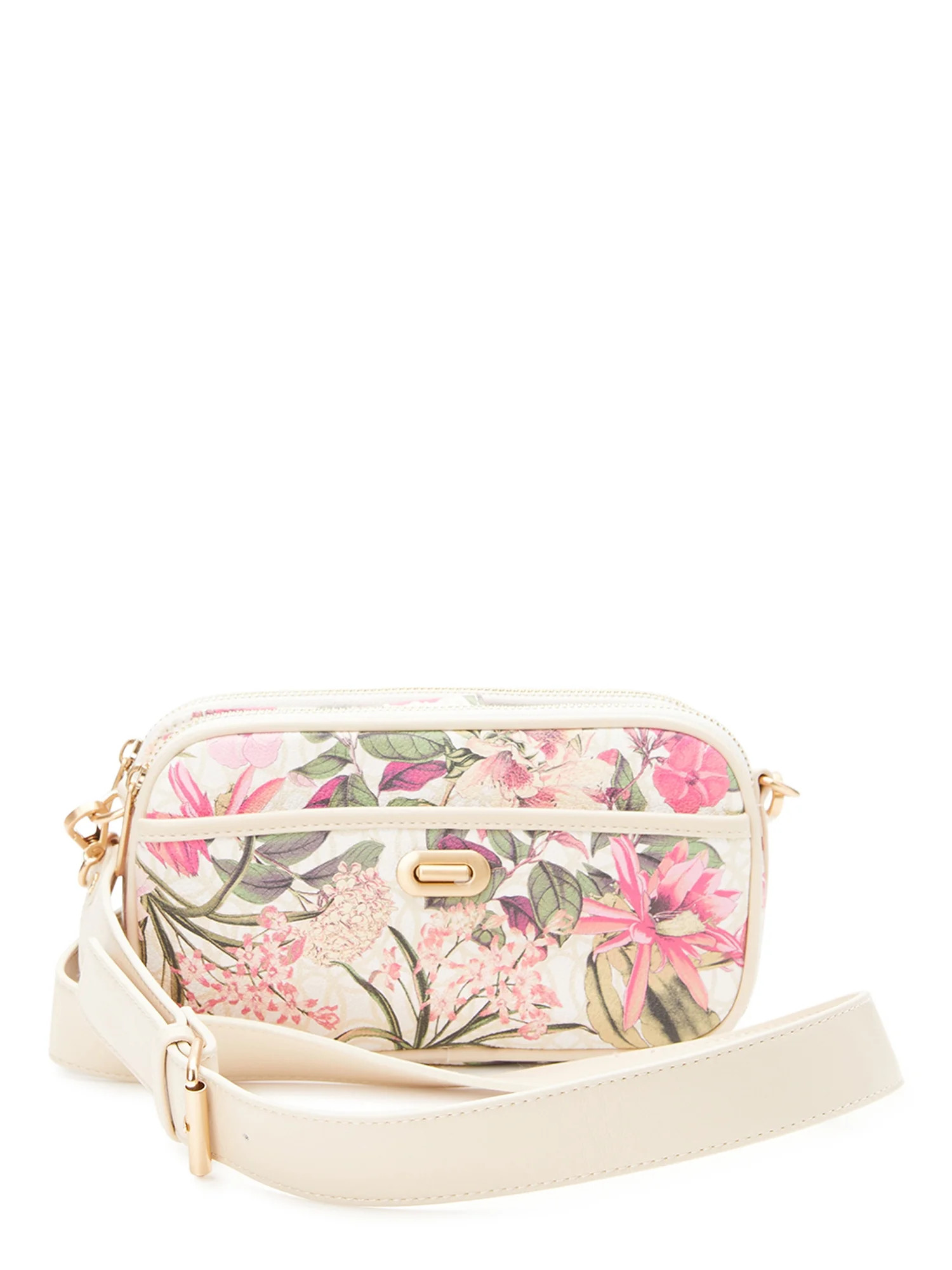 Time and Tru Women's Annamarie Woven Crossbody Bag Floral | Walmart (US)