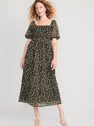 Fit & Flare Smocked Maxi Dress for Women | Old Navy (US)