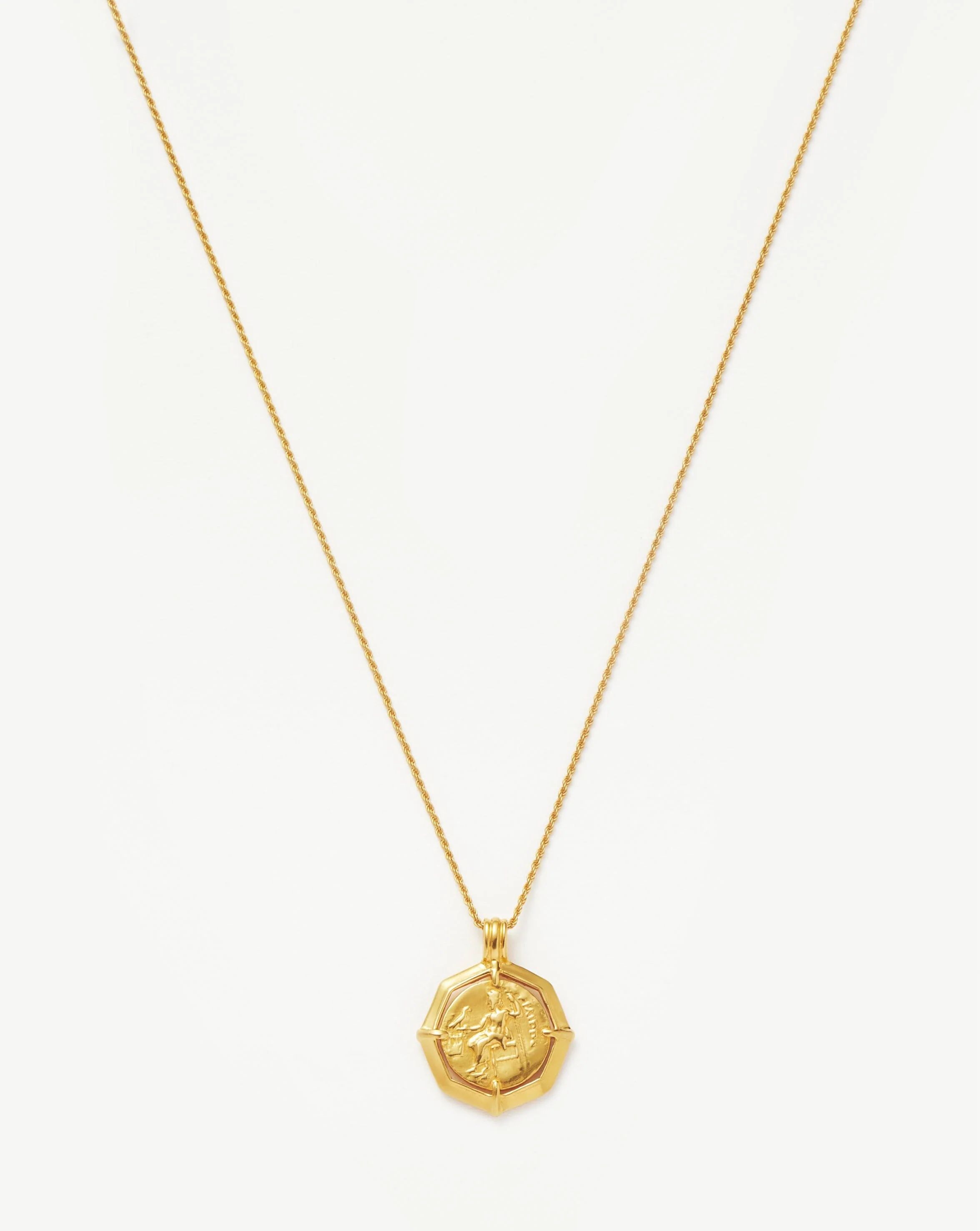 Lucy Williams Engravable Octagon Medallion Coin Necklace | 18ct Gold P | Missoma
