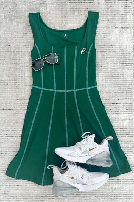 Casual summer outfit with tennis dress paired with sneakers for an athleisure look. Love this for summer, running errands or working out! Super comfy and has pockets 

#LTKSeasonal #LTKstyletip