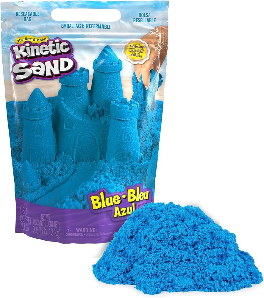 Kinetic Sand, 2.5lbs Blue Play Sand, Moldable Sensory Toys for Kids, Resealable Bag, Ages 3+ | Amazon (US)