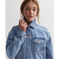 Girls Blue Denim Oversized Jacket New Look | New Look (UK)