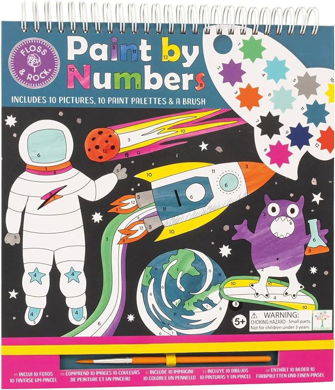 Floss and Rock Paint by Numbers, Space, 10.6-inches Length, Educational Activities for Kids, 48P5... | Amazon (US)