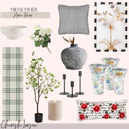 Mid summer home decor - links from Mackenzie Childs, Walmart, and more! Linked some faux plants & florals, wall decor, throws, etc..

#LTKunder100 #LTKSeasonal #LTKhome