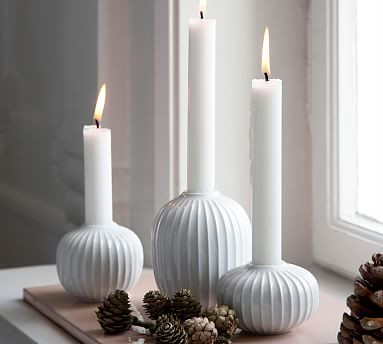Kähler Hammershoi White Porcelain Candleholders | Pottery Barn (US)