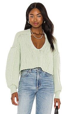 Free People Sea Bright Pullover in Soda Lime from Revolve.com | Revolve Clothing (Global)