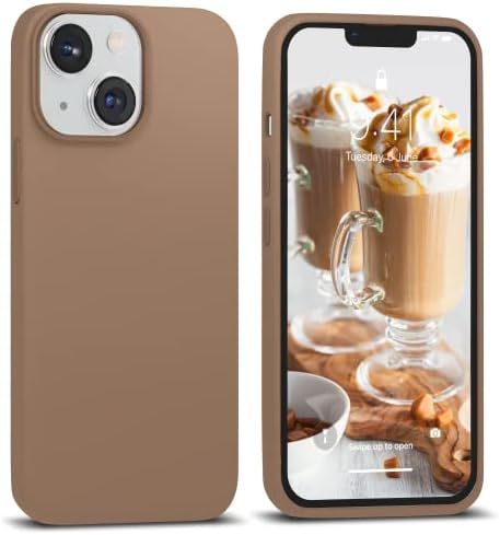 IceSword iPhone 13 Case Milk Tea (2021), Thin Liquid Silicone, Soft Anti-Scratch Microfiber Cloth... | Amazon (US)
