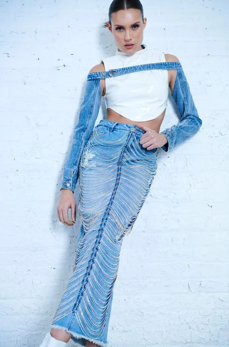 JUST THE SLEEVES DENIM BOLERO JACKET | AKIRA