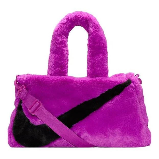 Nike NSW Faux Fur Tote Bag 'Vivid Purple Black' DQ5804-551 | KICKS CREW