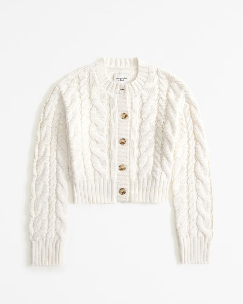 Women's Cable Short Cardigan | Women's Tops | Abercrombie.com | Abercrombie & Fitch (US)