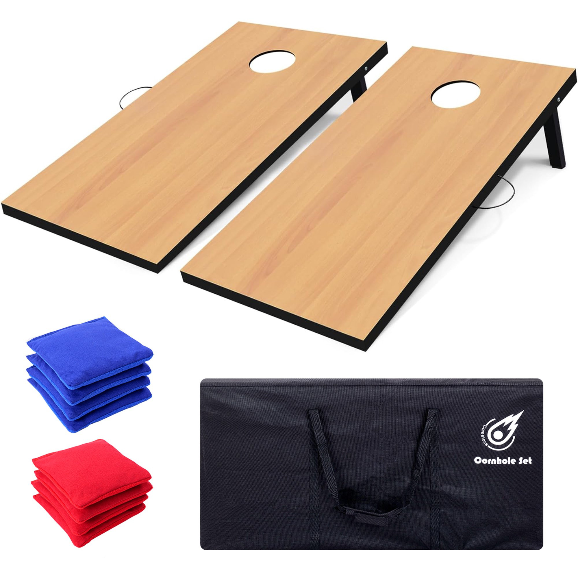 Cometoss Cornhole Set Corn Holes Outdoor Game 4' x 2' Cornhole Boards Bean Bag Toss Game Outdoor ... | Walmart (US)