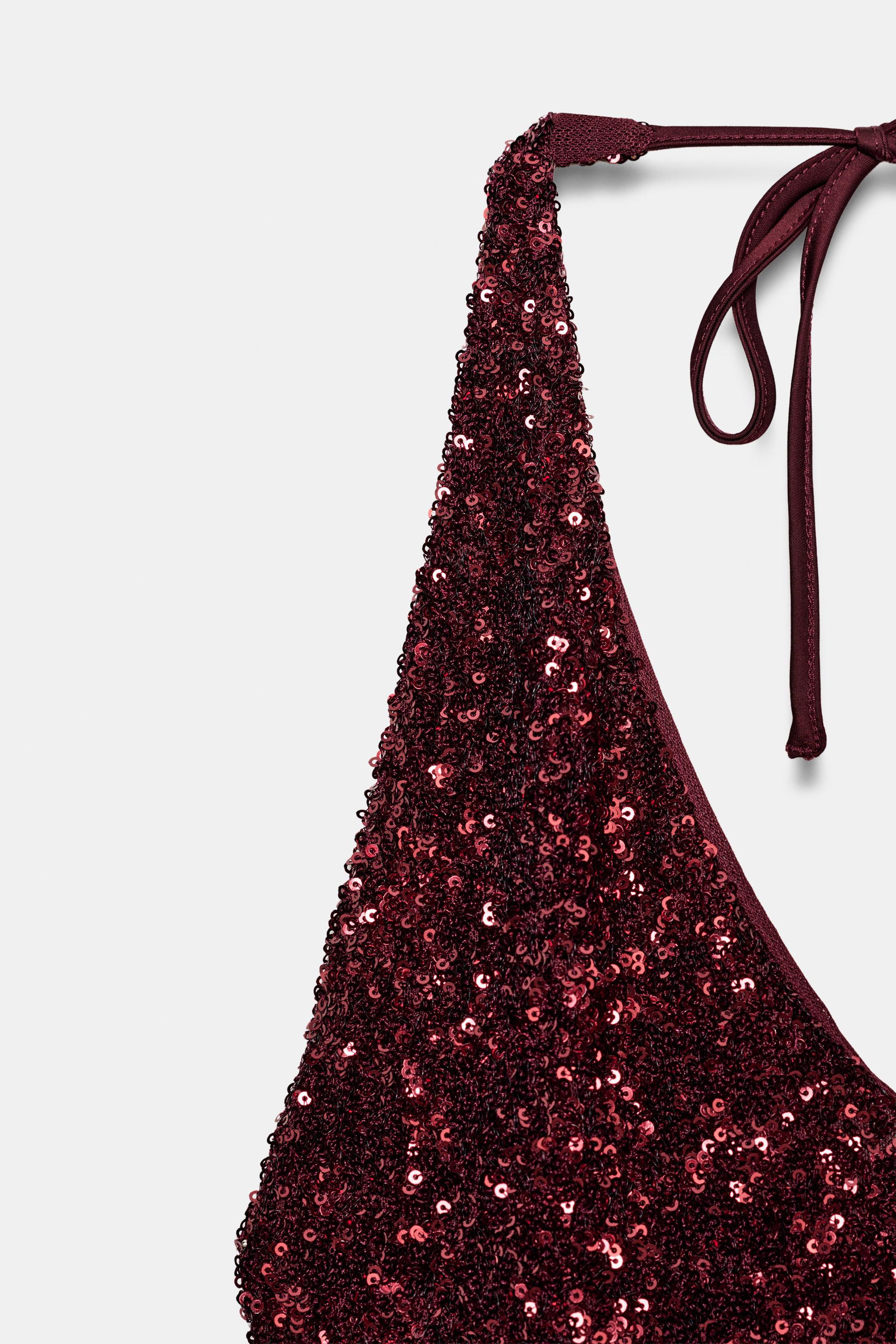 V-NECK SEQUIN DRESS | Zara UK