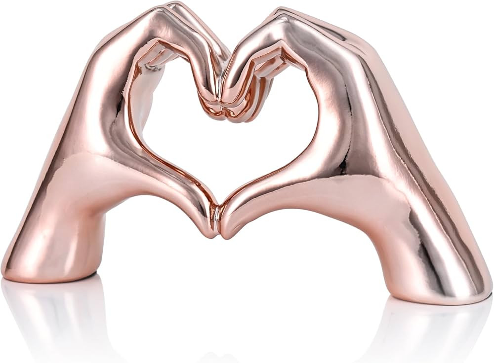 Pink Heart Hands Decor for Living Room Bedroom Bookshelf Coffe Table, Love Centerpieces Aesthetic... | Amazon (US)