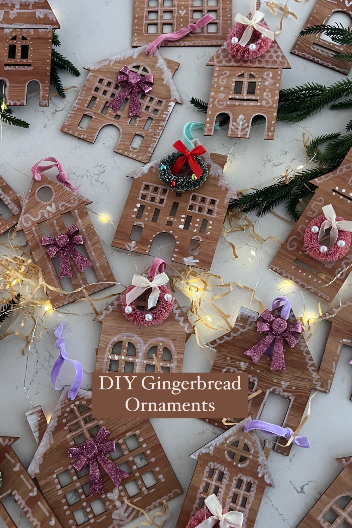 DIY gingerbread house ornaments :) 🎄❤️🏡 the laser cut houses are here in my Amazon shop. https://amzn.to/4fN6P2b

#LTKHoliday #LTKHome #LTKSeasonal