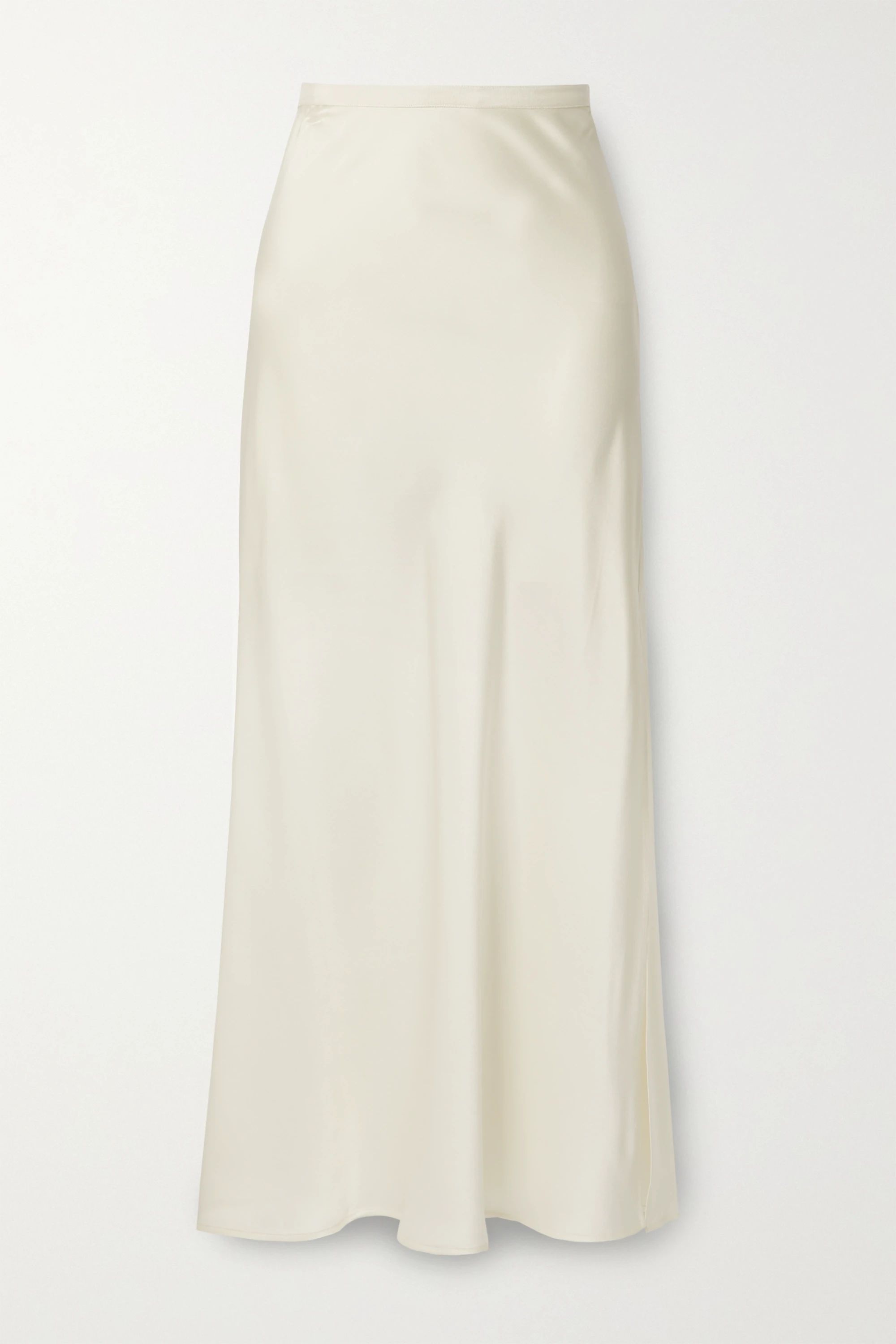Ivory Noel grosgrain-trimmed silk-satin skirt | Anine Bing | NET-A-PORTER | NET-A-PORTER (US)